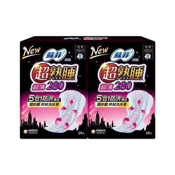 蘇菲超熟睡薄細緻棉柔28cm 14片2包