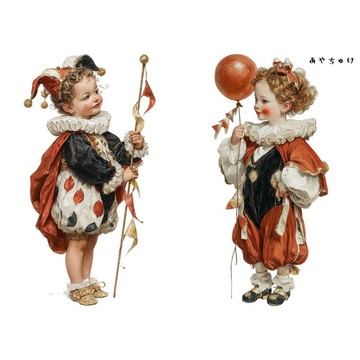 【6 月新品】08-136-0021 人物貼紙 馬戲團・復古風格