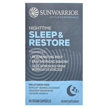 Sunwarrior, 夜間睡眠和修復，60 粒全素膠囊