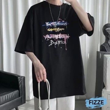 寬版上衣 短T大尺碼T恤 寬鬆上衣 短袖 短袖t恤 男女情侶衣 情侶裝 男裝男生衣服ATYT407【FIZZE】