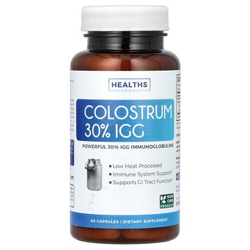 Healths Harmony, 初乳 30% IGG，1000 毫克，60 粒膠囊（每粒膠囊 500 毫克）