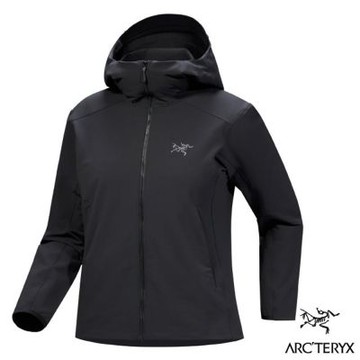 【ARCTERYX 始祖鳥】女 彈性防潑防風透氣保暖軟殼連帽外套.夾克_X000010561 黑