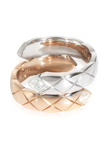 CHANEL Pre-Owned - 18kt gold Coco Crush diamond ring - women - 18kt White Gold/18kt Rose Gold - One Size - Silver