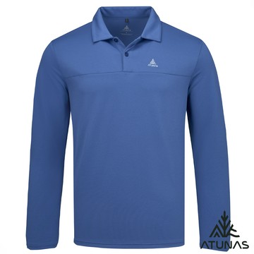 【ATUNAS 歐都納】男循環長袖排汗POLO衫A6PS2564MC靛藍