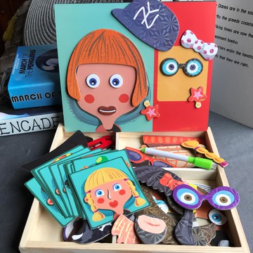 拼圖木小女孩玩具拼板質制早教益智畫板拼拼了1234周歲 立體磁性