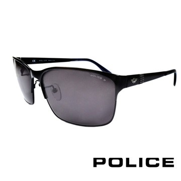 POLICE 義大利警察都會款個性型男眼鏡-金屬框(黑色) POS8875-531P
