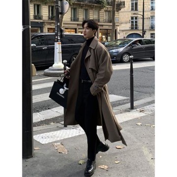 高級感克蘇魯英倫風衣外套男士春秋冬季2025新中長款德式戰壕大衣