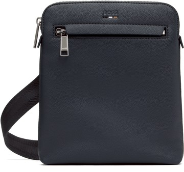 BOSS 海军蓝 Faux-Leather Zip 斜挎包