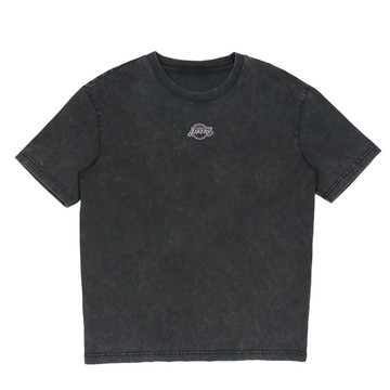 【NBA】中性落肩水洗T_湖人隊 短袖上衣 男女 黑色-3525102120