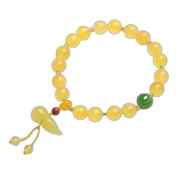 LEEHER 手串 手環 手鍊 簡約飾品 蜜蠟手串 玉葫蘆 保平安手鍊 生日禮物 072