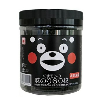 【江戶物語】 有明海產 木村海苔 熊本熊 罐裝海苔 10切60枚入 KUMAMON 禮盒 伴手禮 日本原裝進口