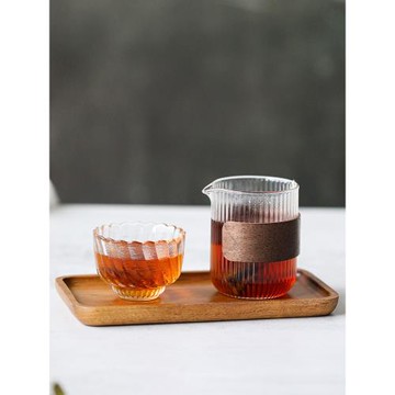 一人份迷你手沖咖啡分享杯泡茶公道杯玻璃下壺帶隔熱套玻璃壺耐熱
