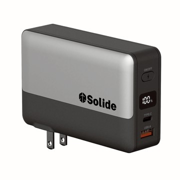 【Solide 索力得】Mars 65W 10000mAh GaN氮化鎵AC插頭行動電源 黑灰色