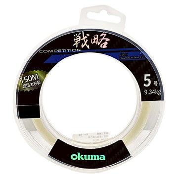 okuma 寶熊釣具 戰略 Competition 碳纖線 淡海水可用 高比重氟 硬高耐磨 釣魚 路亞 5號  150m  透明色  1個