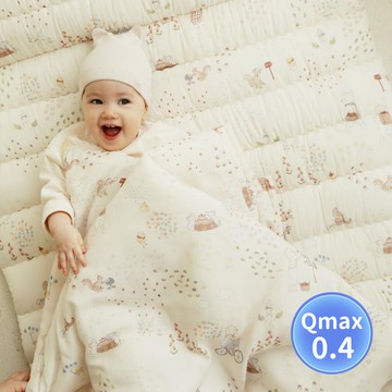 韓國 Hiyokobaby - 3cm厚絲柔莫代爾涼感加大雙面睡袋-動物們的一天