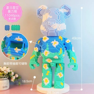 兼容樂高 積木 暴力熊積木 暴力熊系列 積木玩具 積木熊 串聯積木 女孩禮物益智拚裝拚圖傢庭擺件【LES積木】