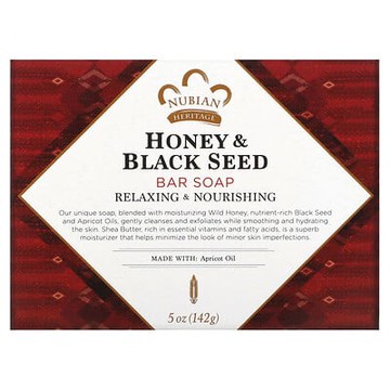 Nubian Heritage, 蜂蜜和黑籽香皂，5 盎司（142 克）