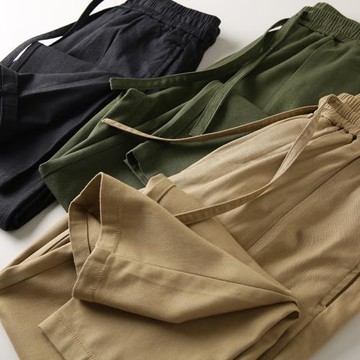 美式復古！棉質紗卡！親膚舒適！秋季新款男士百搭工裝休閑褲長褲