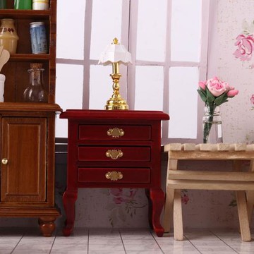 微縮食玩復古床頭柜12分ob11家具場景bjd模型娃屋配件dollhouse
