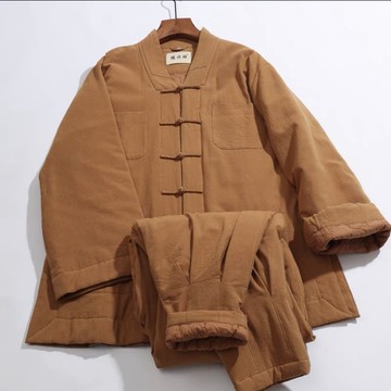 免運 公司貨最低價 冬季亞麻加棉免綁腿僧服男女出家師父同款保暖加厚 快速發貨