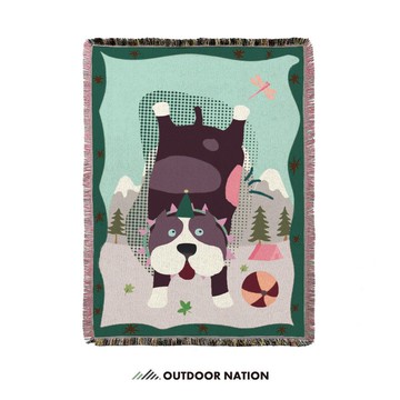 汪汪日常# Outdoor Nation戶外萬用毯/ 加長版/ 只想出門凹鬥犬