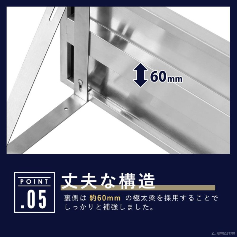 ステンレス 平棚 壁 収納棚 ステンレス 業務用 幅900mm PRO-WSF90 厨房棚 キッチン収納 ステンレス 棚 吊棚 ラック  ウォールシェルフ 壁付け | LINEショッピング