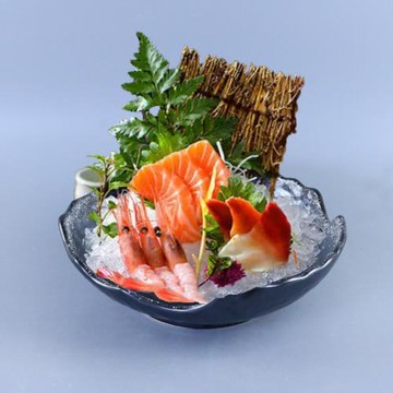 復古陶瓷三文魚刺身盤高檔海鮮拼盤水果沙拉盤創意涼菜盤日式餐具