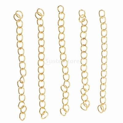 100個 延長チェーン ネックレスチェーン アジャスターチェーン 全9タイプ - 4 * 70mm ゴールド