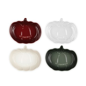 LE CREUSET -瓷器南瓜盤 16cm(珠光白/醇酒紅/百里香綠/蛋白霜 4色選1)