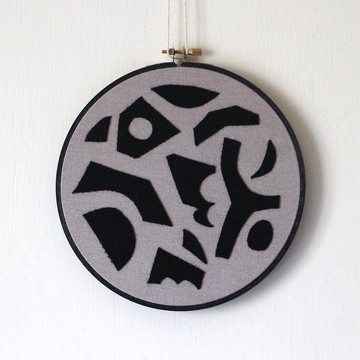 手縫掛畫 / 黑色幾何色塊掛飾