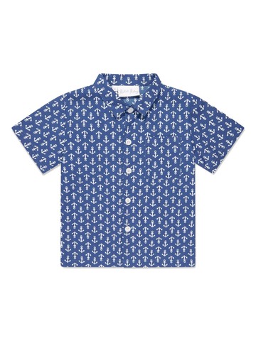 Rachel Riley - anchor-print cotton shirt - kids - Cotton - 5 yrs - Blue