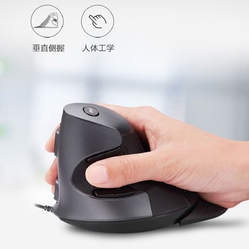 惠普官方人體工學滑鼠垂直立式手握防滑鼠手有線雙模靜音