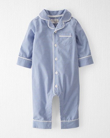 Baby Gingham Print Organic Cotton Coat Style Sleep & Play