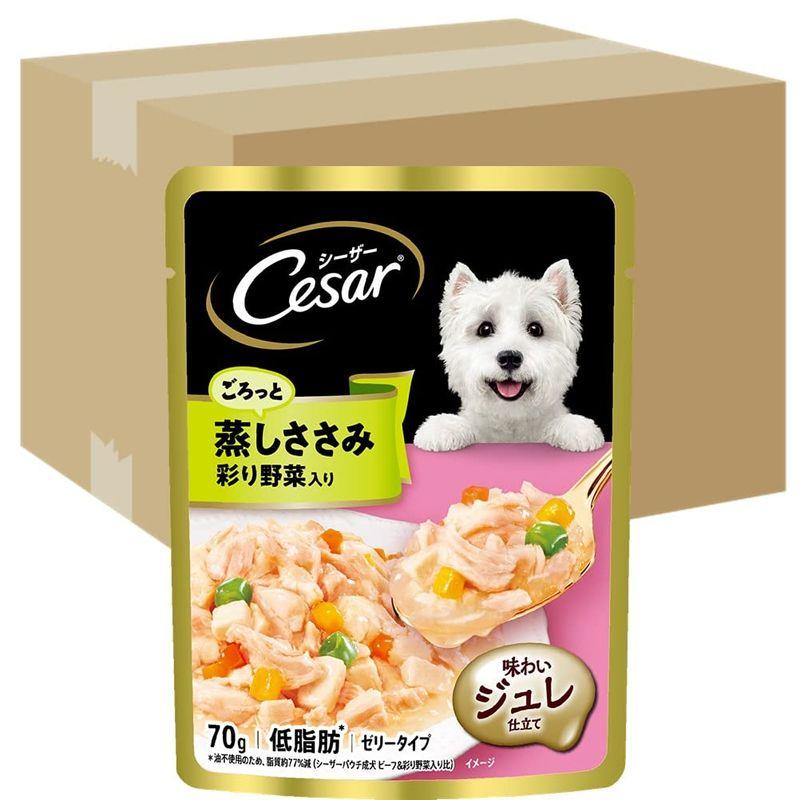 シーザー ドッグフード パウチ 蒸しささみ 野菜入り 成犬用 70g×160袋