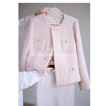 2025早春新款高級感炸街名媛小香風短款粗花呢外套女春秋百搭上衣