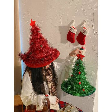 韓國ins圣誕樹圣誕節帽子成人兒童裝飾主題派對裝扮頭飾拍照道具