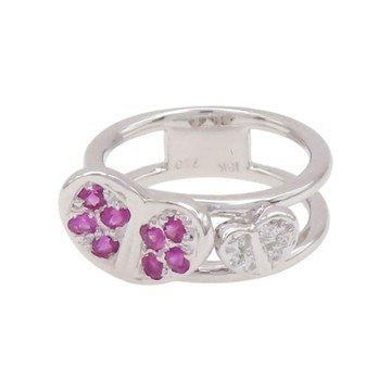 JEWELRY 無品牌珠寶 18K白金 紅寶石 0.16ct Butterfly 戒指 Ruby/Diamond 4.35g