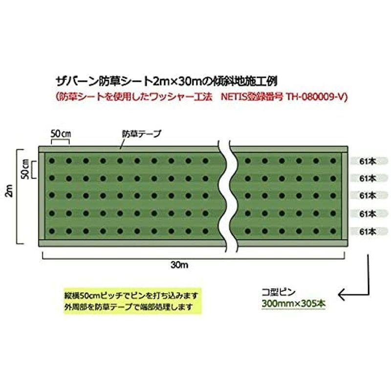 ザバーン防草シート 350グリーン XA 30M 350G2.0