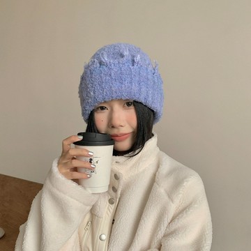 台灣熱賣韓版ins彩色毛綫帽秋冬新款時尚大頭圍針織帽百搭潮護耳套頭冷帽-L1001 97PA
