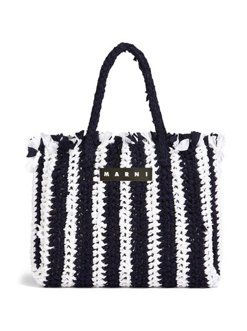Marni Market - striped woven tote - women - Cotton - One Size - Black