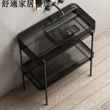 免運 破損包賠償 可開發票 透明樹脂浴室柜盆可移動雙層洗手盆彩色家用洗漱臉盆