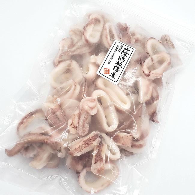 カット済・白イカ（生凍結タイプ）約300g　国産（山陰浜坂産）生冷凍　バーベキューに、炒め物に。甘くて柔らかい高級イカです。（いか、烏賊）