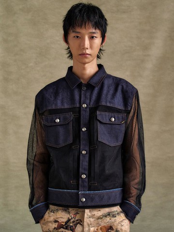 TONNY DENIM SHEER JACKET (awa695m) [BLUE]