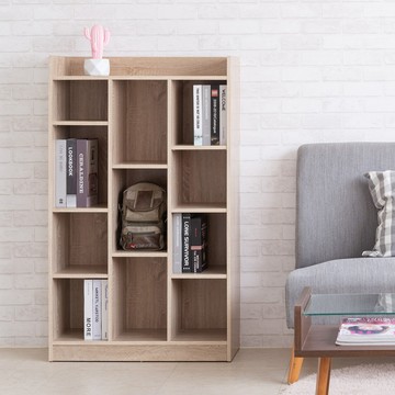TZUMii萊斯十一格櫃 書櫃 收納櫃 置物櫃 開放式書櫃 展示櫃 大容量-淺橡木色