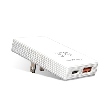 Dr.AV 35W GaN氮化鎵 USB充電器 雙孔(1C+1A) 超薄體積 插腳可收 USB-352SF