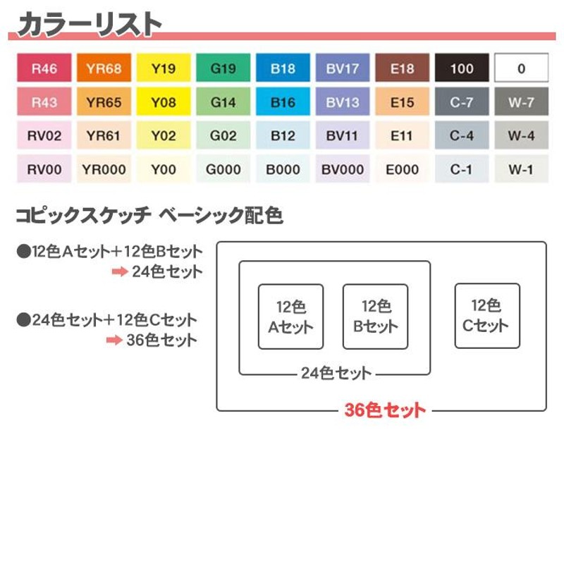 コピックスケッチベーシック 36色セット 36色 セット コピック スケッチベーシック スケッチ ベーシック Too 送料無料 ラッピング無料  LINEショッピング