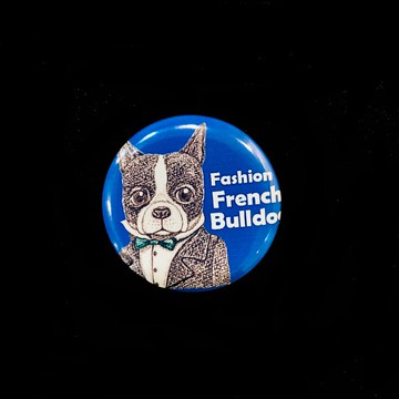 手繪插畫小胸章小徽章別針 | 時尚貓狗~法鬥