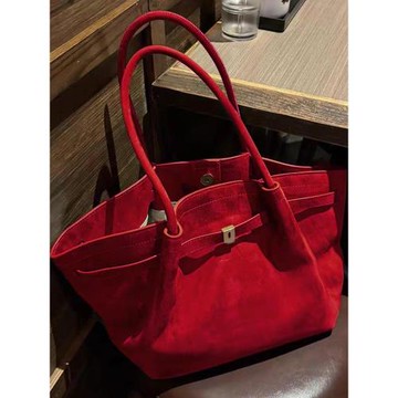 可比豆原創紅色麂皮大容量餃子包包女式2026秋冬季手提新娘結婚包