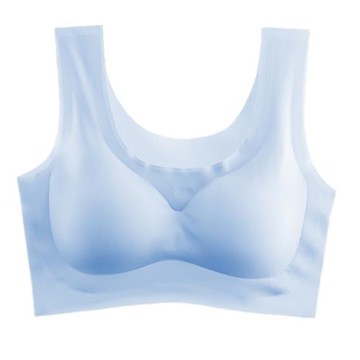 運動內衣女大胸顯小冰絲無痕美背聚攏文胸罩夏季薄款背心式一體式