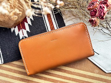 三邊拉鏈長夾 好好縫 皮革DIY材料包 客製刻字 長款銀包 零錢包